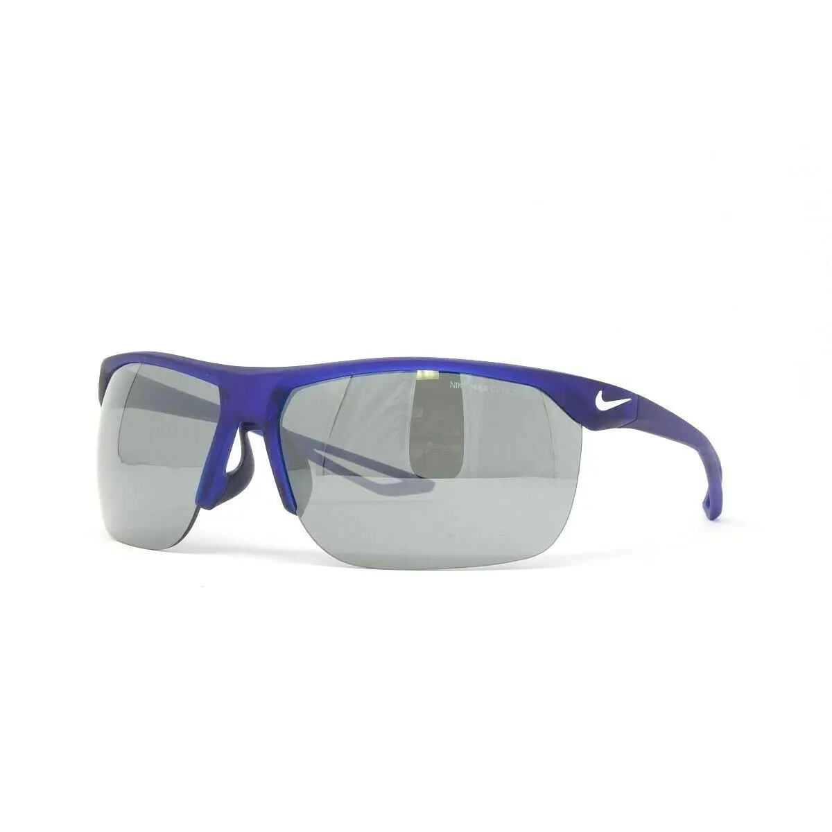 Nike Men`s Sunglasses Half Rim Trainer EV0934 Color 440 Matte Blue Size 67mm - Frame: Blue, Lens: Gray