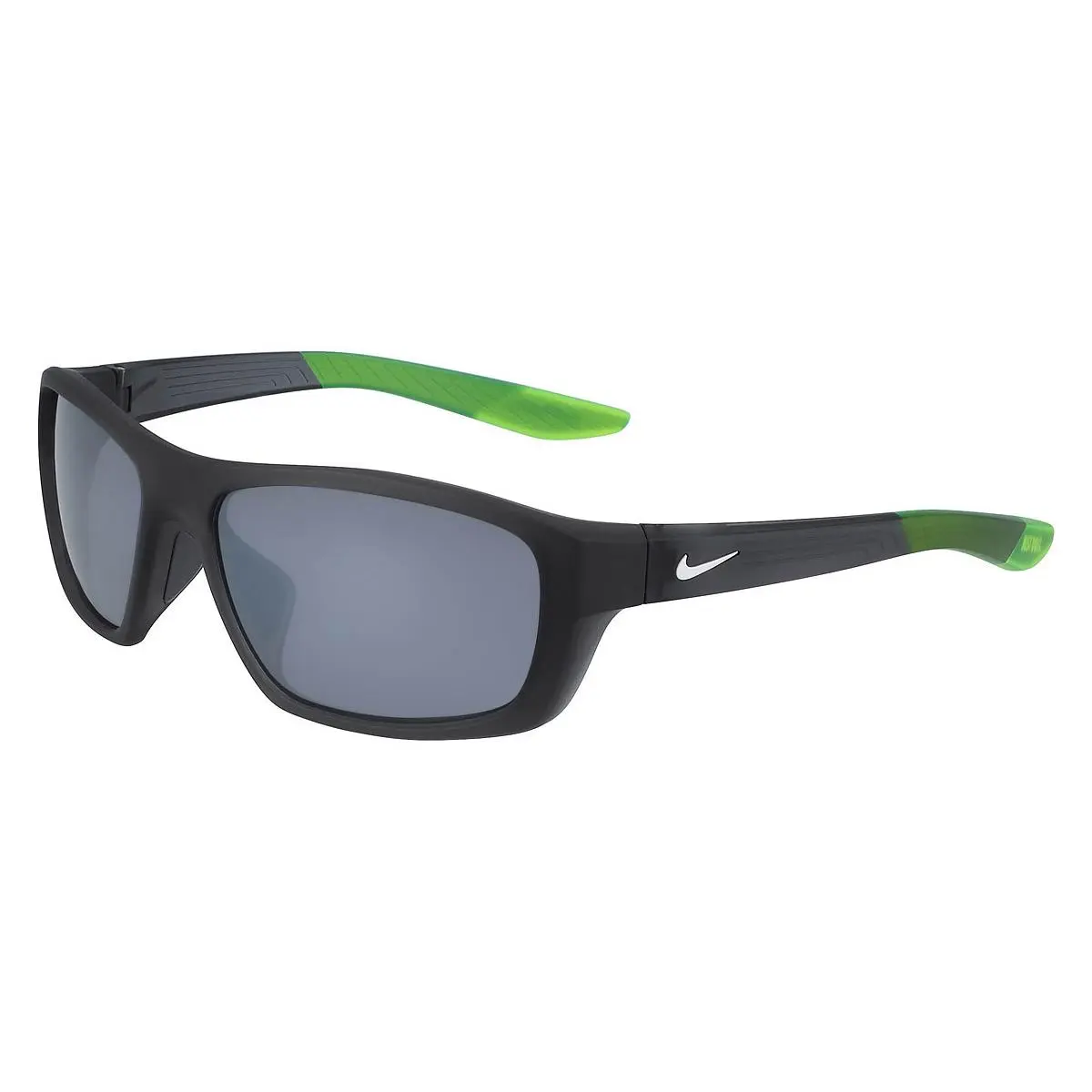 Nike Brazen Boost FJ1975 Sunglasses Matte Dark Gray/white Silver Flash 57mm - Frame: Matte Dark Gray/White / Silver Flash, Lens: Silver Flash