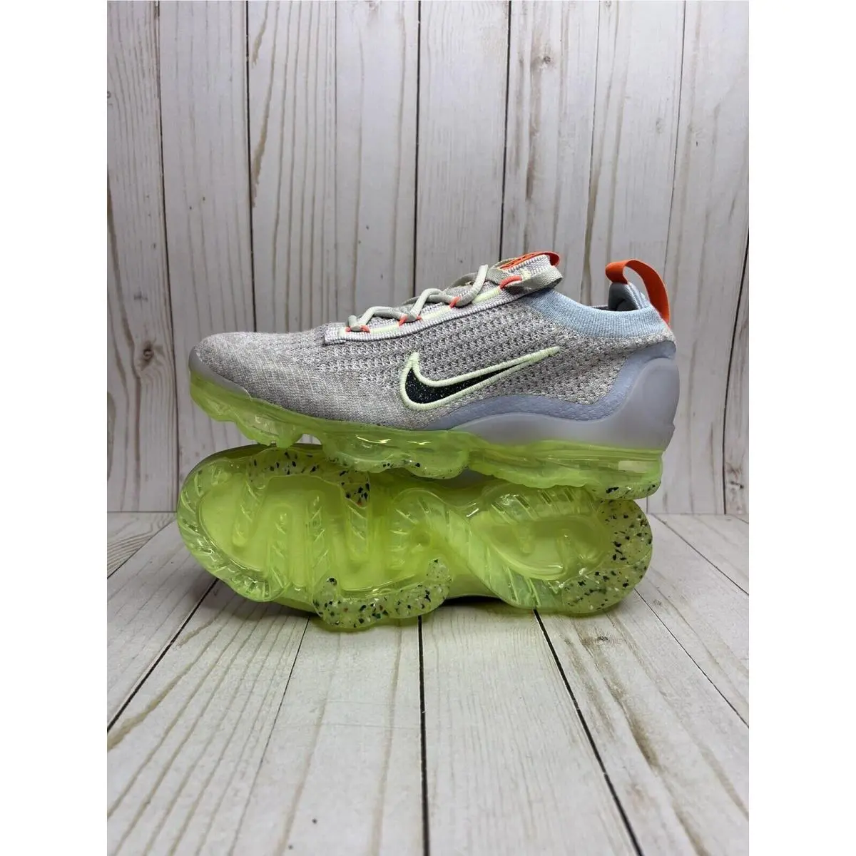 Wmns Nike Air Vapormax 2021 FK Light Bone-black-lime Ice SZ 6 DC4112-003
