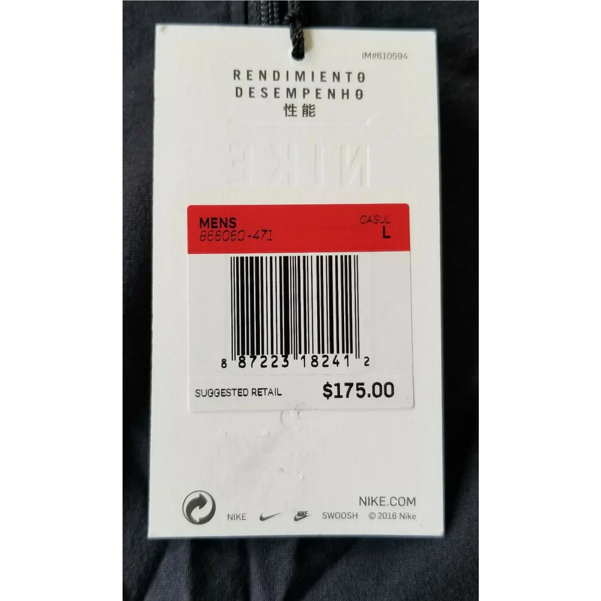 Nike clothing - Nike Dri-Fit - Black/Greyish Blue, Style- Number: 866060-471 (UPC: 887223182412) 0