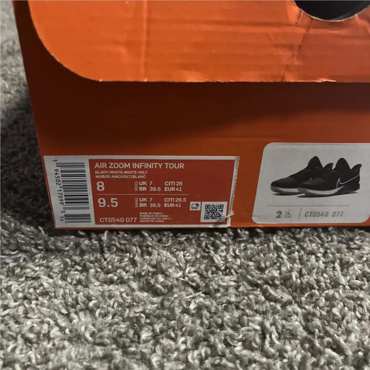 Nike shoes - Nike Air Zoom Infinity Tour - CT0540-077 - Black (UPC: 194502171020) 0