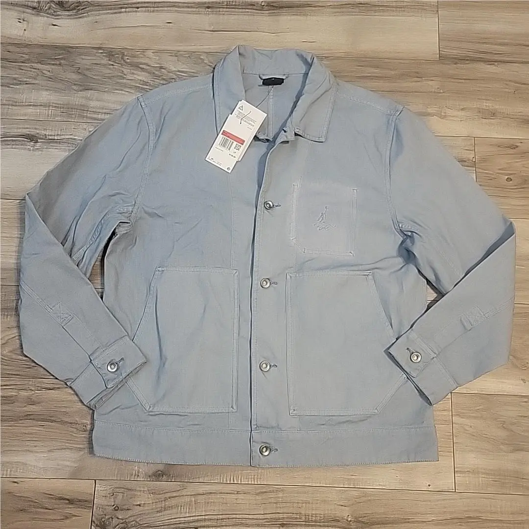 Air Jordan Men`s Essentials Chicago Workwear Jacket Blue Size Large FN4527-436