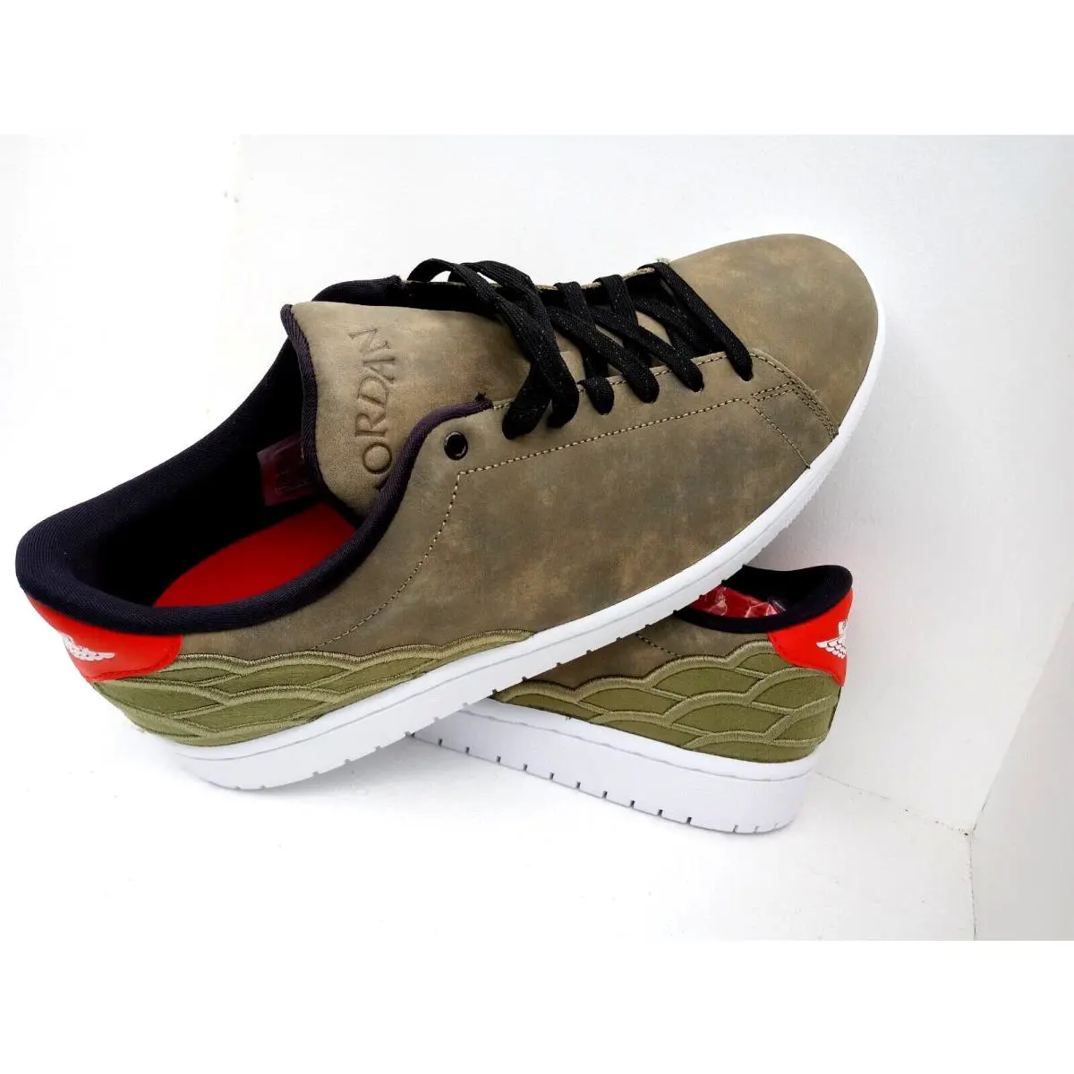 Nike shoes - Nike Air Jordan 1 - Air - DJ2756-300 - Oil Green/White-Black (UPC: 195238354923) 8