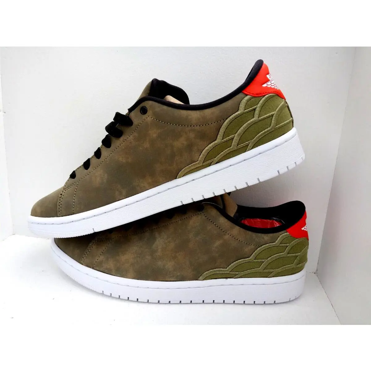 Nike shoes - Nike Air Jordan 1 - Air - DJ2756-300 - Oil Green/White-Black (UPC: 195238354923) 7