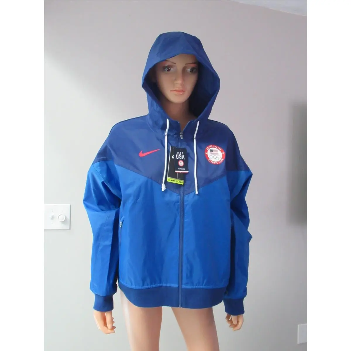 Nike Olympics Team Usa Womens Hooded Windbreaker Jacket Large