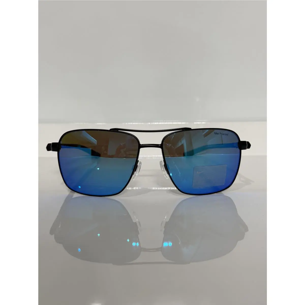 Nike Club Premier DQ0798 011 Black Metal Blue Mirror Polarized Sunglasses