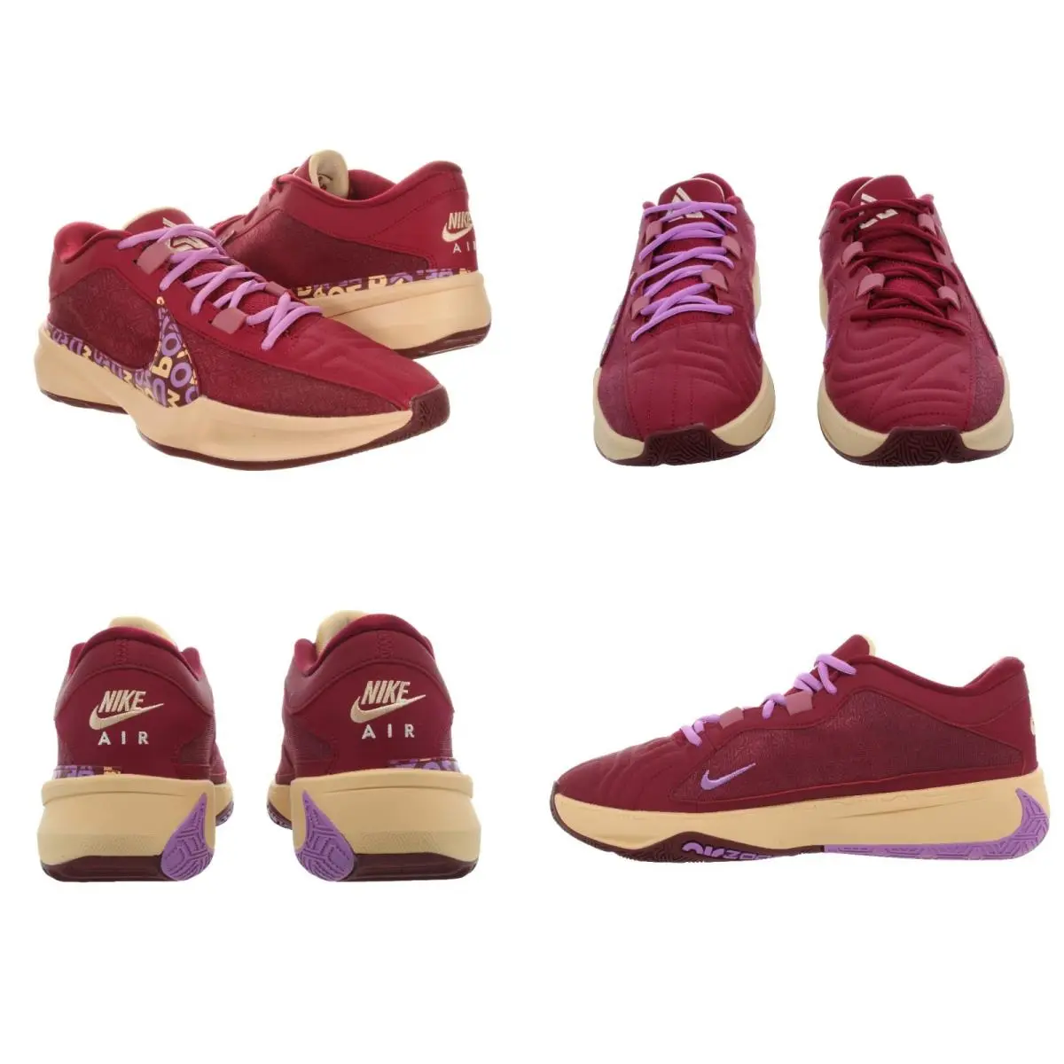 Nike Men`s Zoom Freak 5 Giannis Noble Red - Ice Peach Basketball Shoes Size 11 - Noble Red, Ice Peach, Guaba Ice