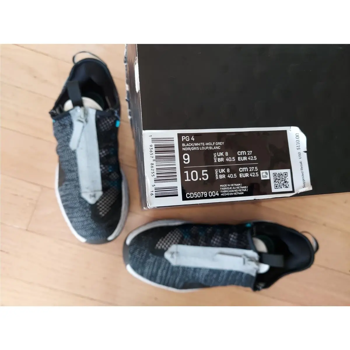 Nike shoes - Nike PG 4 - CD5079-004 - Black, Manufacturer: Game Royal Blue (UPC: 193657862555) 10