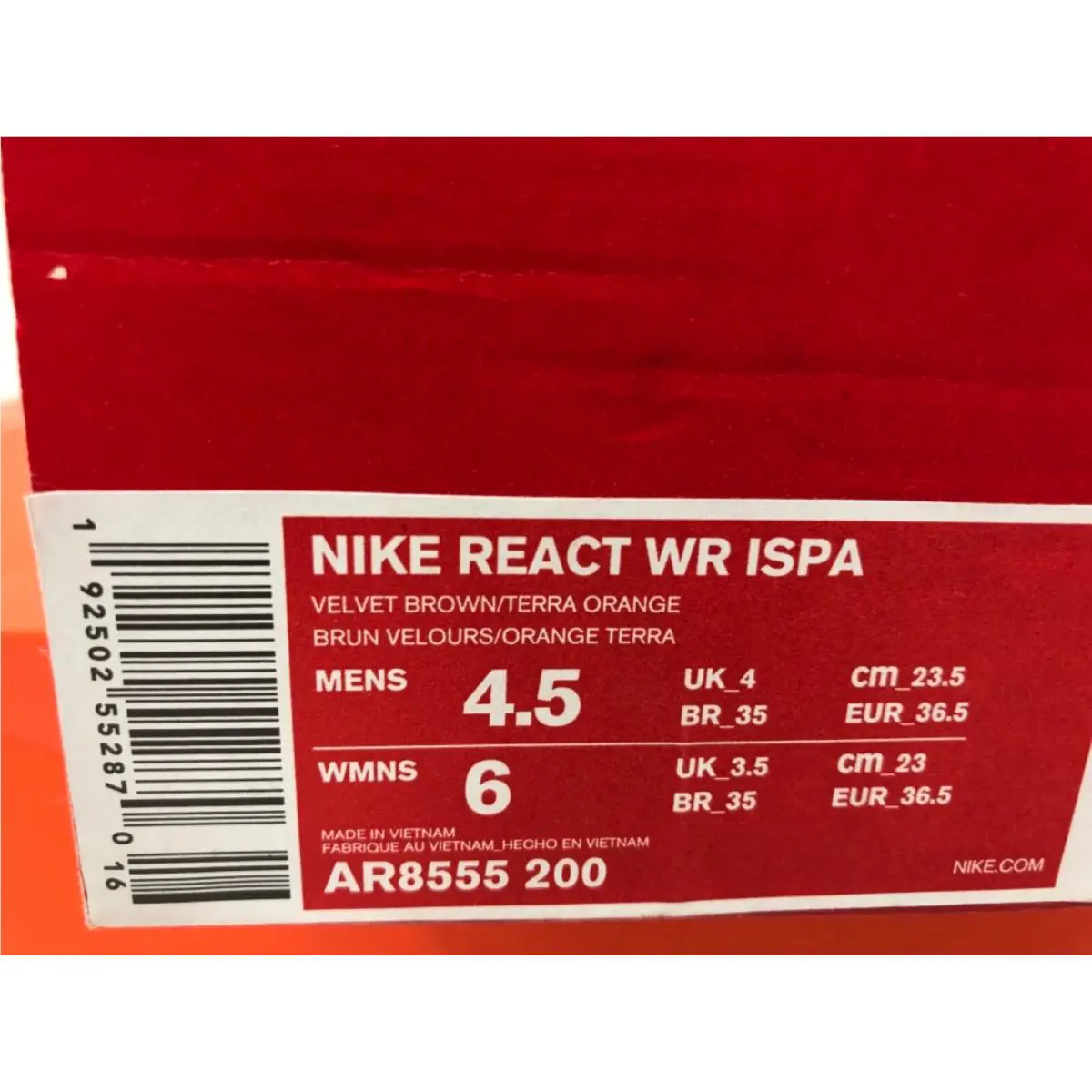 Nike shoes - REACT WR - REACT - AR8555200 - Velvet Brown (UPC: 192502552870) 3