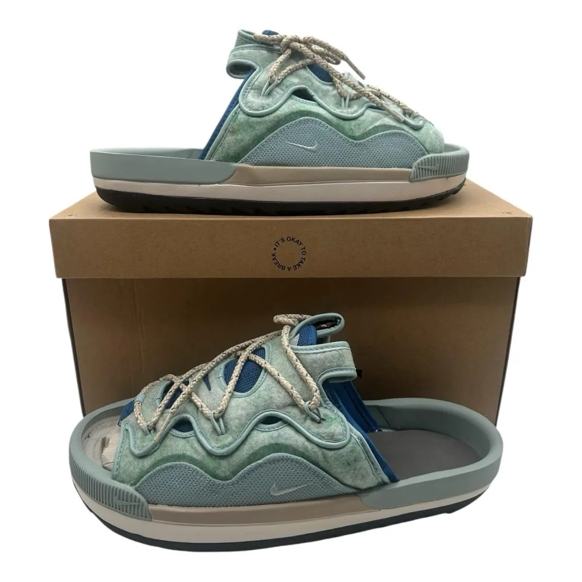 Nike Offline Pack Shoes Mens 9.5 Womens 11 Green Marina Blue Ocean Cube