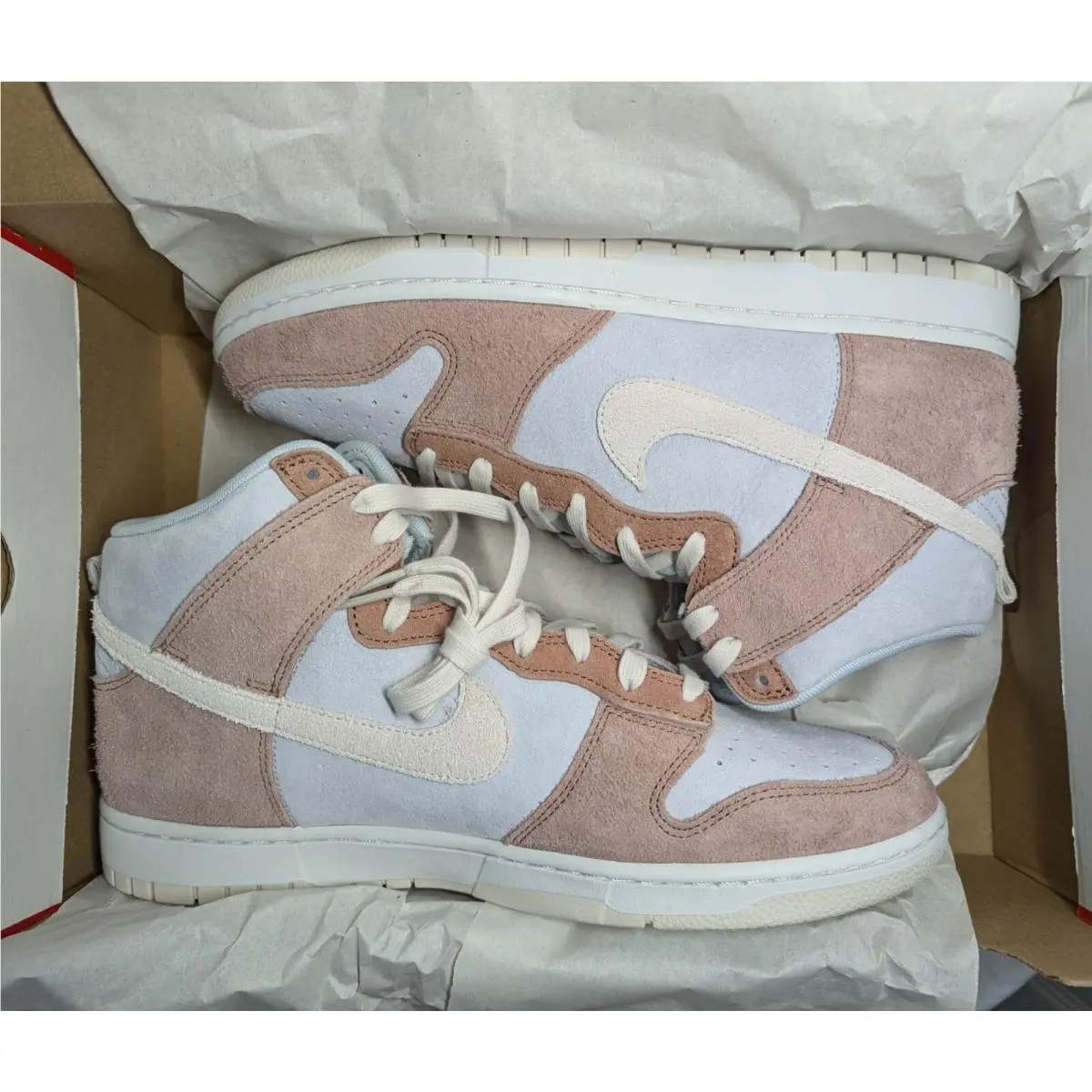 Nike Dunk Hi Retro Prm Fossil Rose Pink Aura Phantom DH7576-400 Mens Size 12 - Pink
