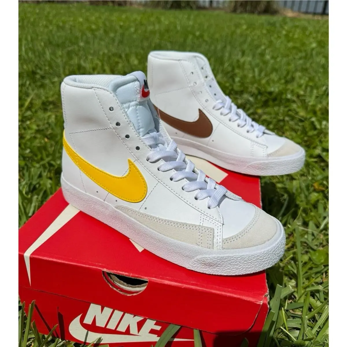 Nike shoes - Nike Blazer - Blazer - DA4086-103 - WHITE / YELOW / BROWN 0