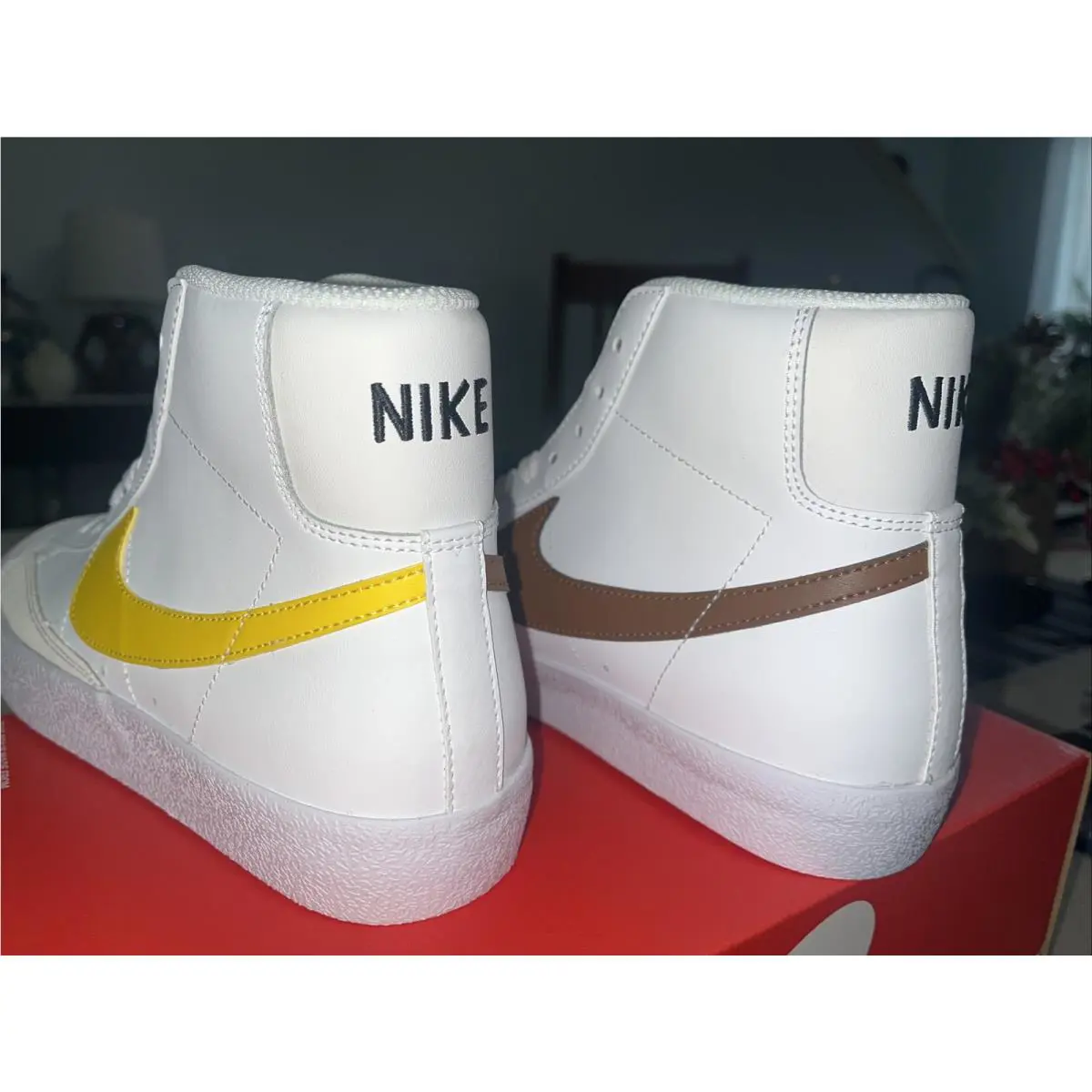 Nike shoes - Nike Blazer Mid `77 (GS) - DA4086-103 - White, Vivid Sulfur-Pecan 7
