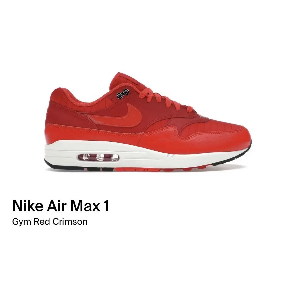 Nike Air Max 1 Gym Red Sail Univ Red Crimson HQ3607-687 W/box No Lid Size 12 - Red