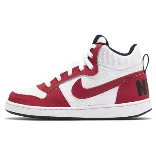 Nike Kids Court Borough Mid GS Shoes Red White 839977-103 Size 7Y - Gym Red/ White