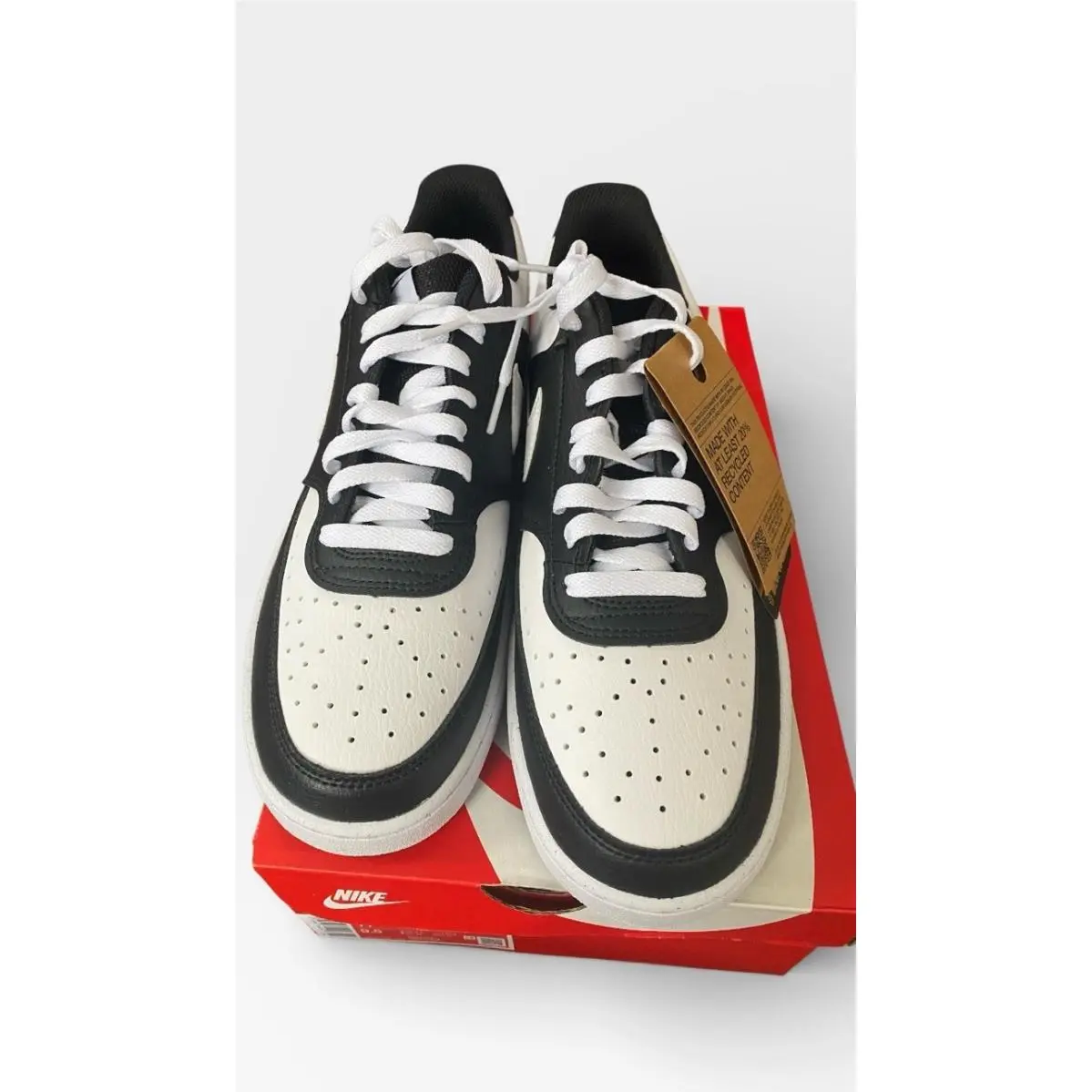 Size 9.5 - Nike Court Vision LO NN Next Nature Low Black White Sneaker w Box
