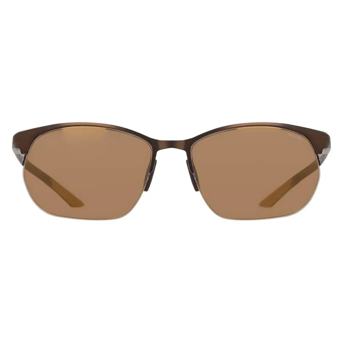 Nike Modern Metal Zone IH0911X Sunglasses Male Brushed Walnut 62mm - Frame: Brushed Walnut, Lens: Amber Mirrored