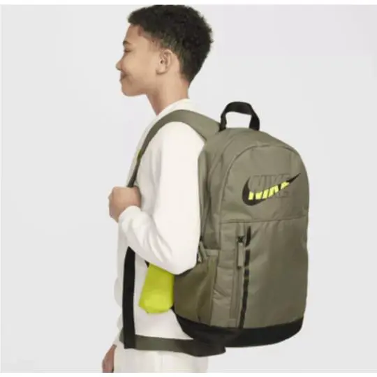 Nike Elemental Backpack Travel School Gym Bag Olive Cactus Youth D06737-222