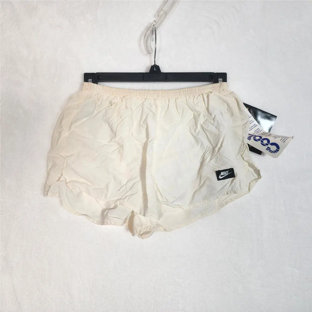 Vintage 1998 Men`s Old School Nike Brief Lined Running Shorts White Small
