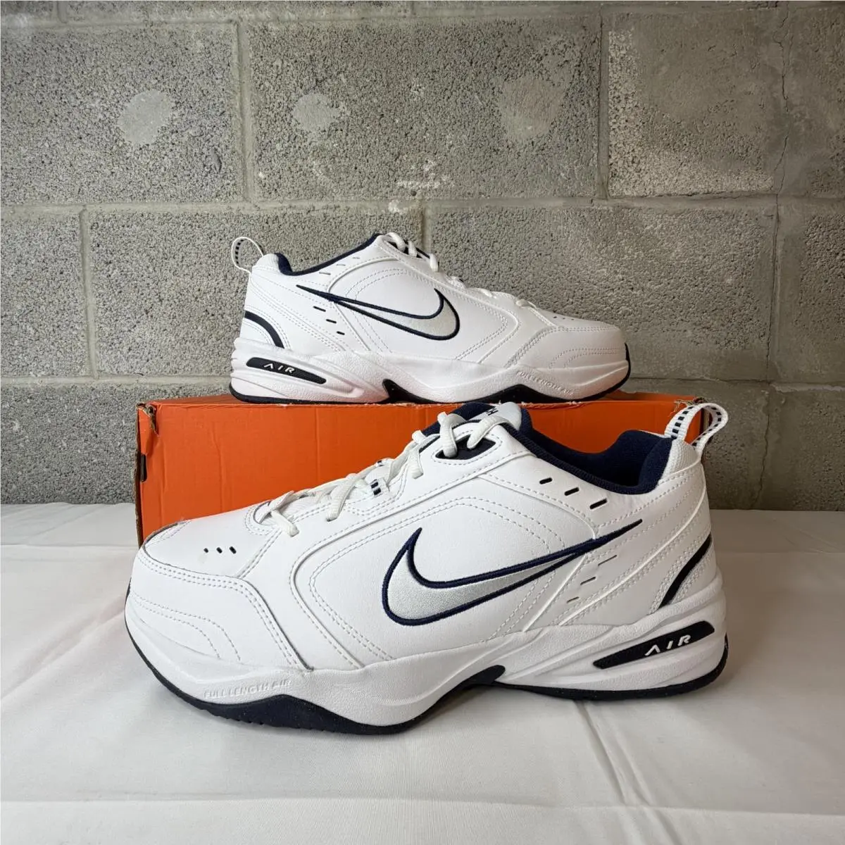 Nike Air Monarch IV White Blue Men`s SZ 11.5 4E / 416355 102
