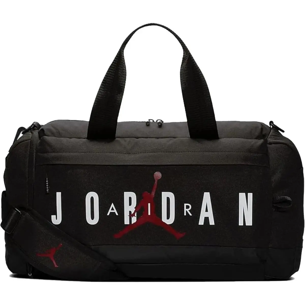 Nike Jordan Small Black Red Gym Sport Duffel SM0168 Bag Shoe Pocket