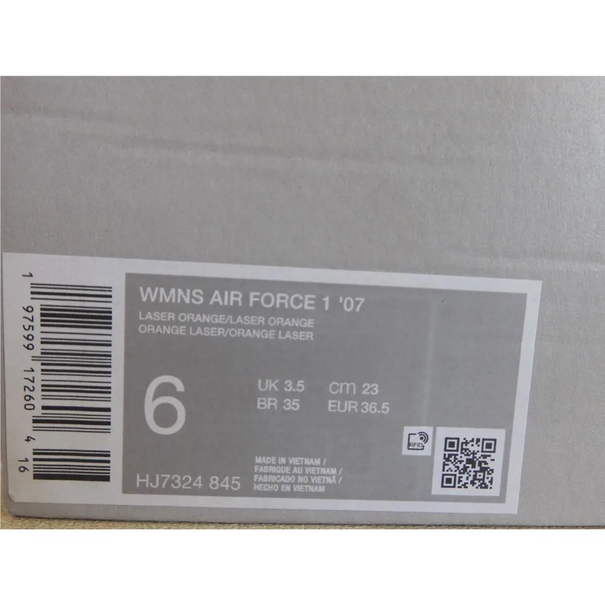 Nike shoes - Nike Air Force 1 `07 - HJ7324-845 - Orange (UPC: 197599172604) 3