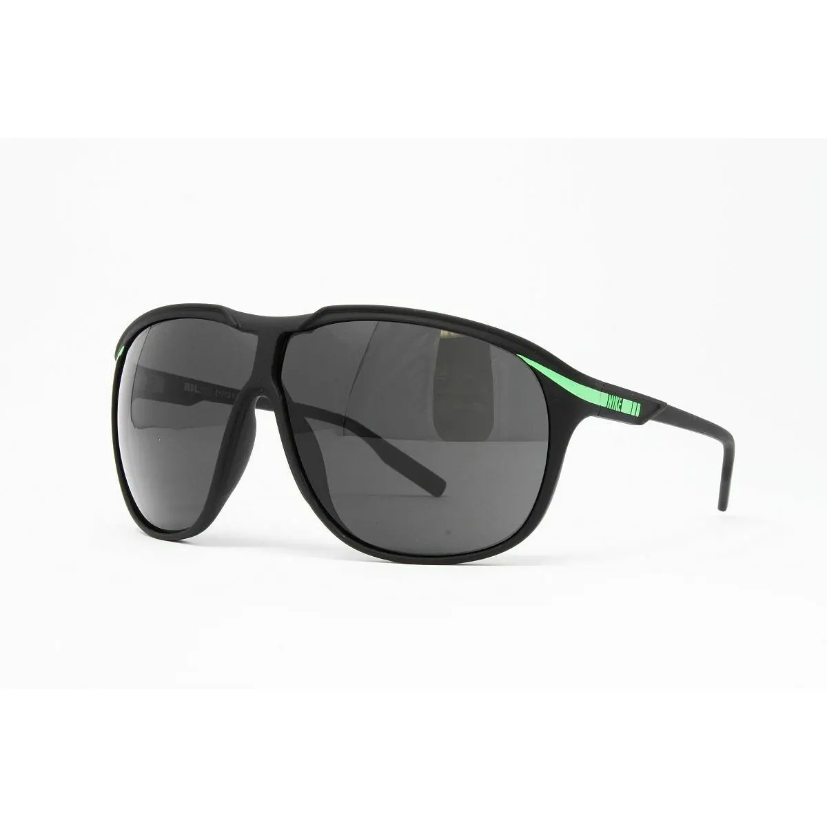 Nike Mdl 215 EV0721-030 Matte Black Poison Green 66mm Grey Lens Men`s Sunglasses