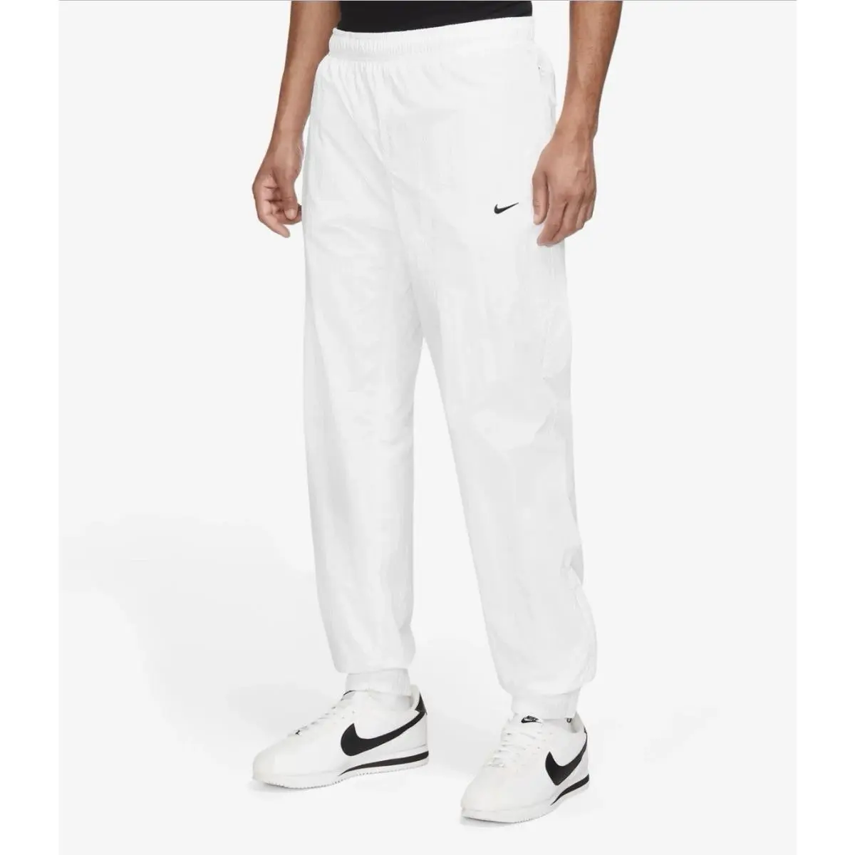 Nike Sportswear Solo Swoosh Heavyweight Fleece White Pants Mens Sz S DX1364-100