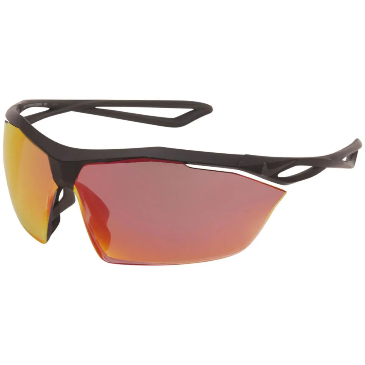 Nike Vaporwing-r EV0914 001 Sunglasses Men`s Matte Black/noir-rouge Mirror Lens