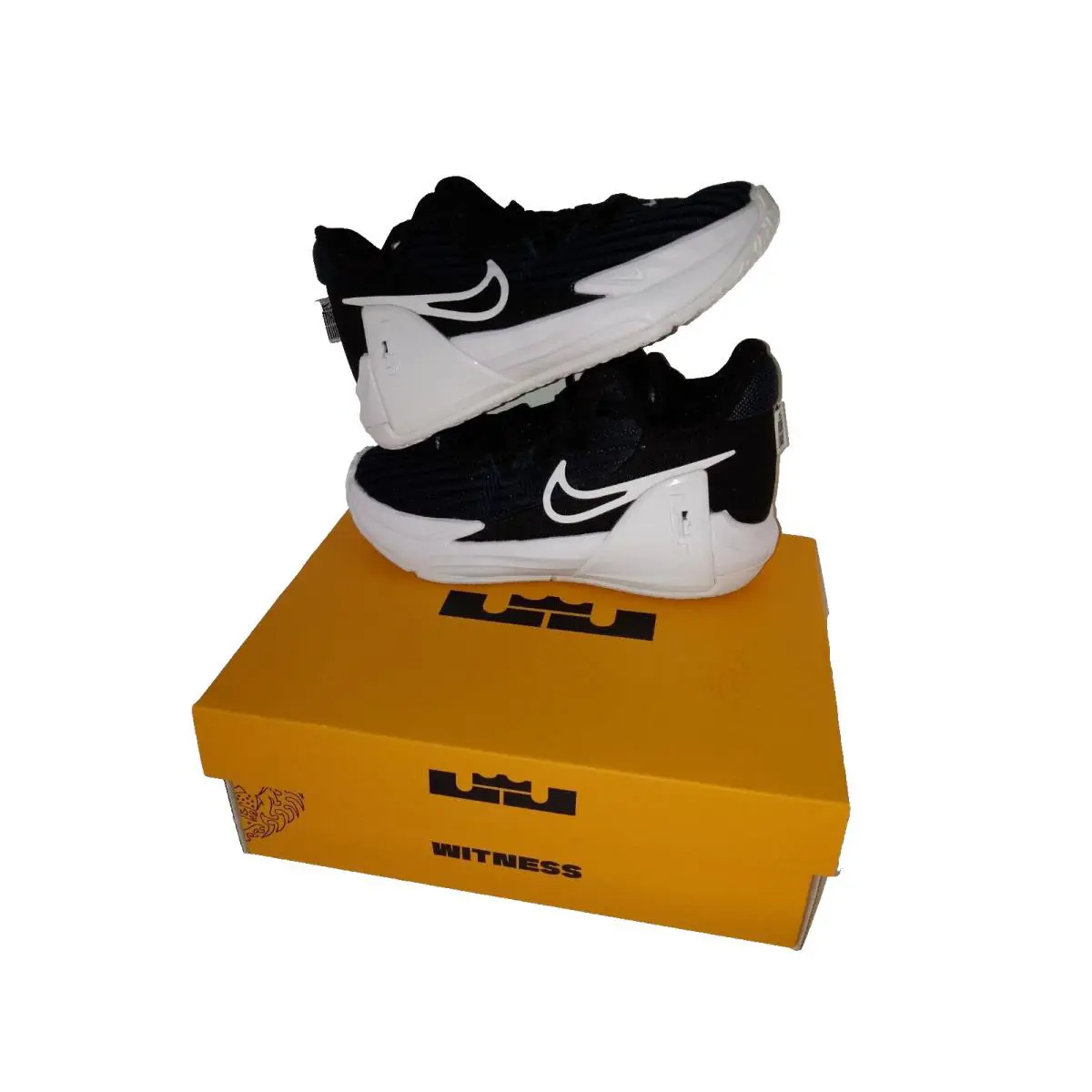 Nike Lebron Witness 6 PS Preschool Shoes Retail Size 11C - BLACK/WHITE-DARK OBSIDIAN