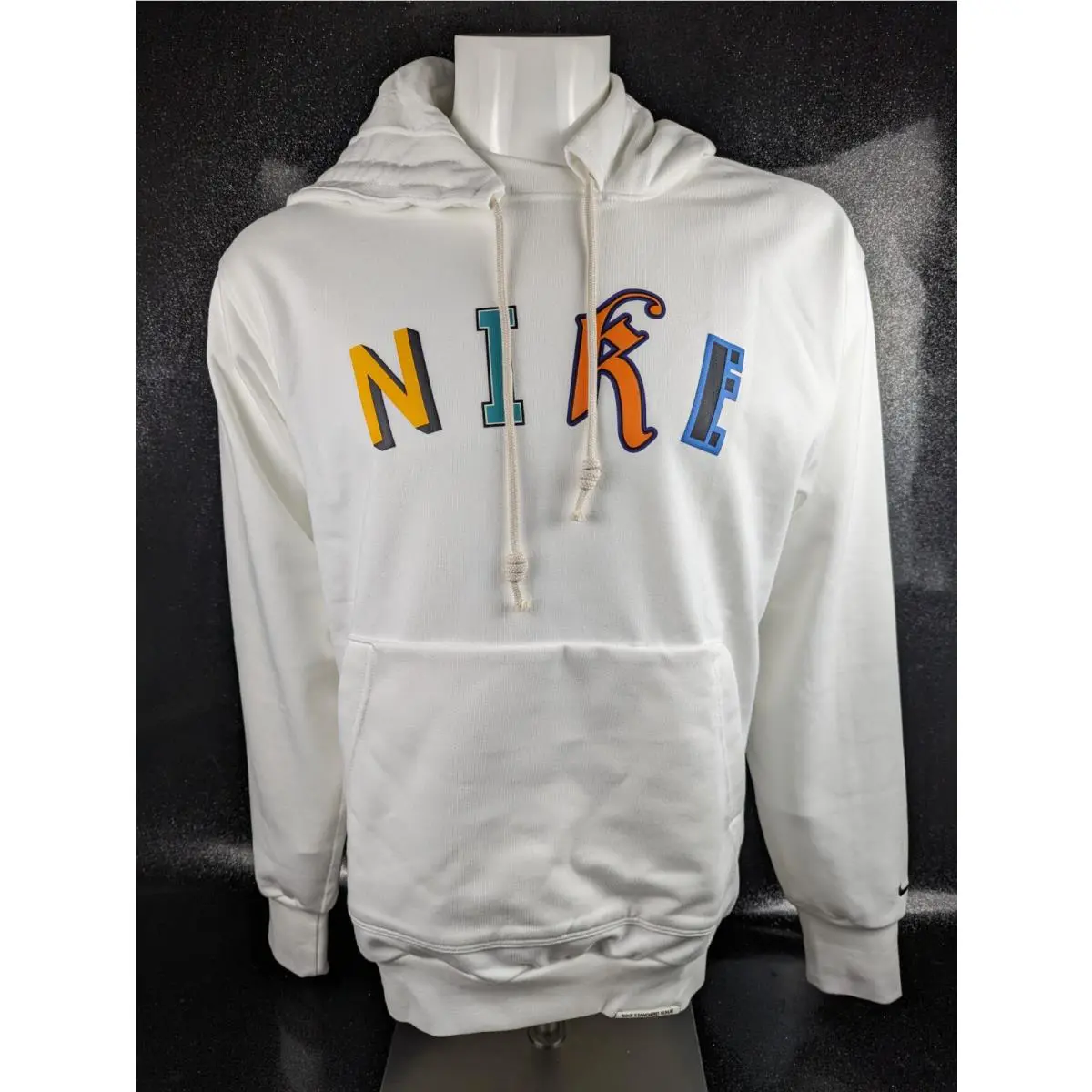 Nike Sportswear Dri-fit Pullover Hoodie White Men`s Size Medium-tall
