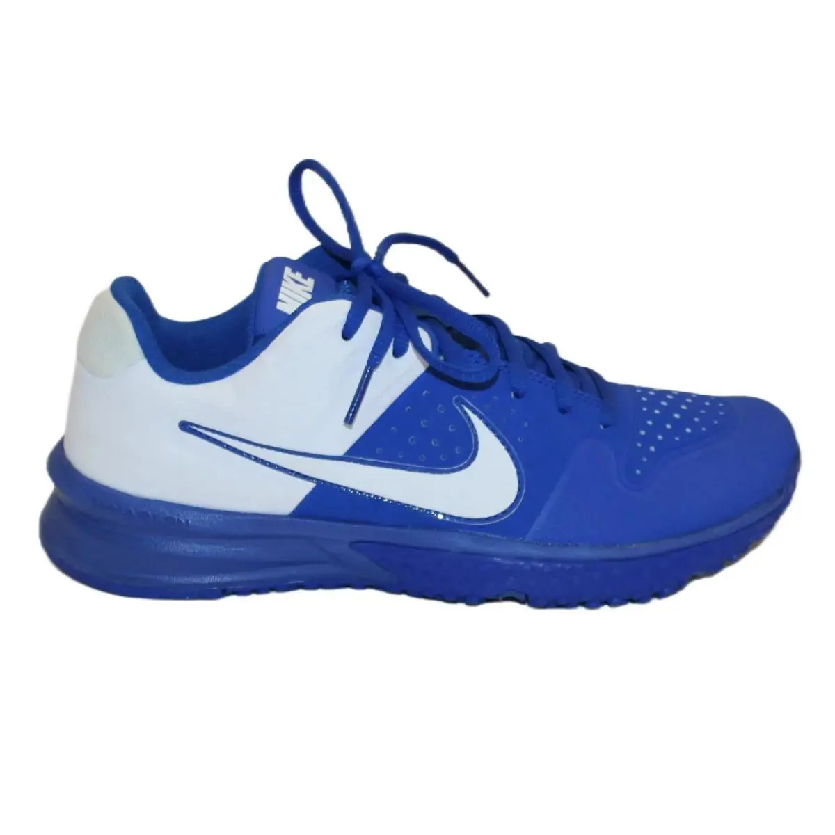 Nike Men`s Alpha Huarache Varsity TF Game Royal/white AO7957 402 Size 7 - Blue/White