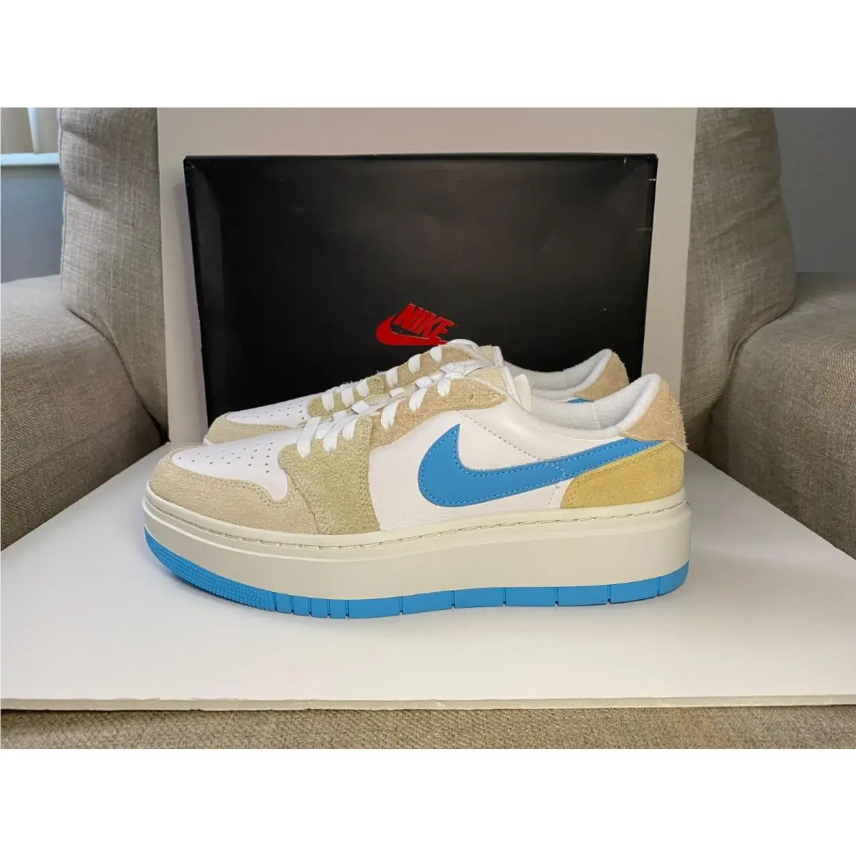 Nike Air Jordan 1 Elevate Low SE FD1028-100 Womens 12 Sneaker White Suede Shoes