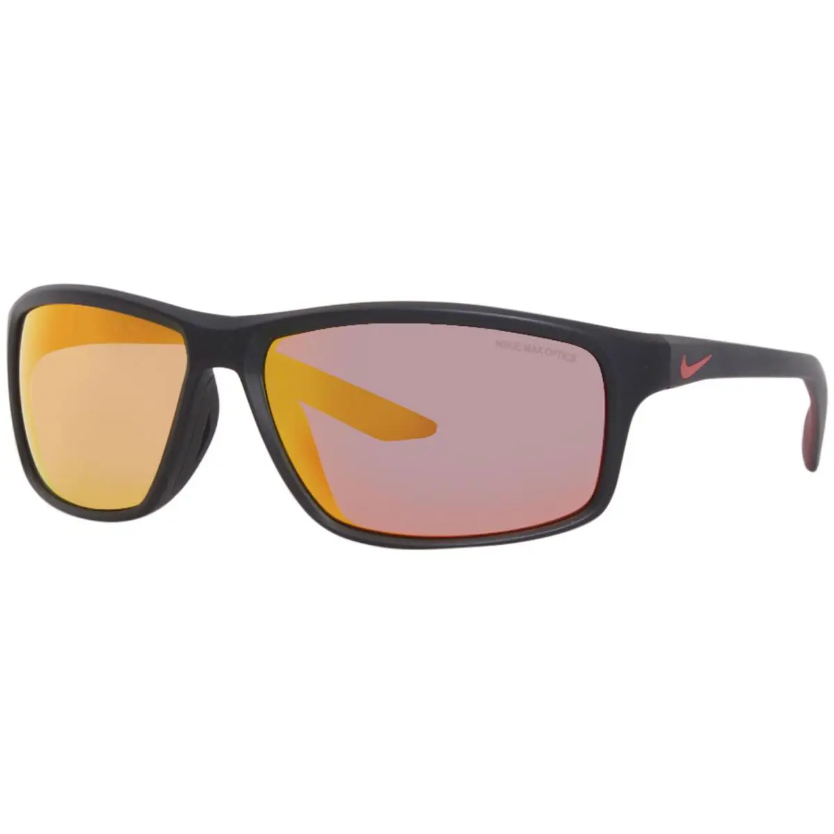 Nike Adrenaline 22-M DV2155 010 Sunglasses Matte Black/grey/red Mirror 64mm - Frame: Black, Lens: Red