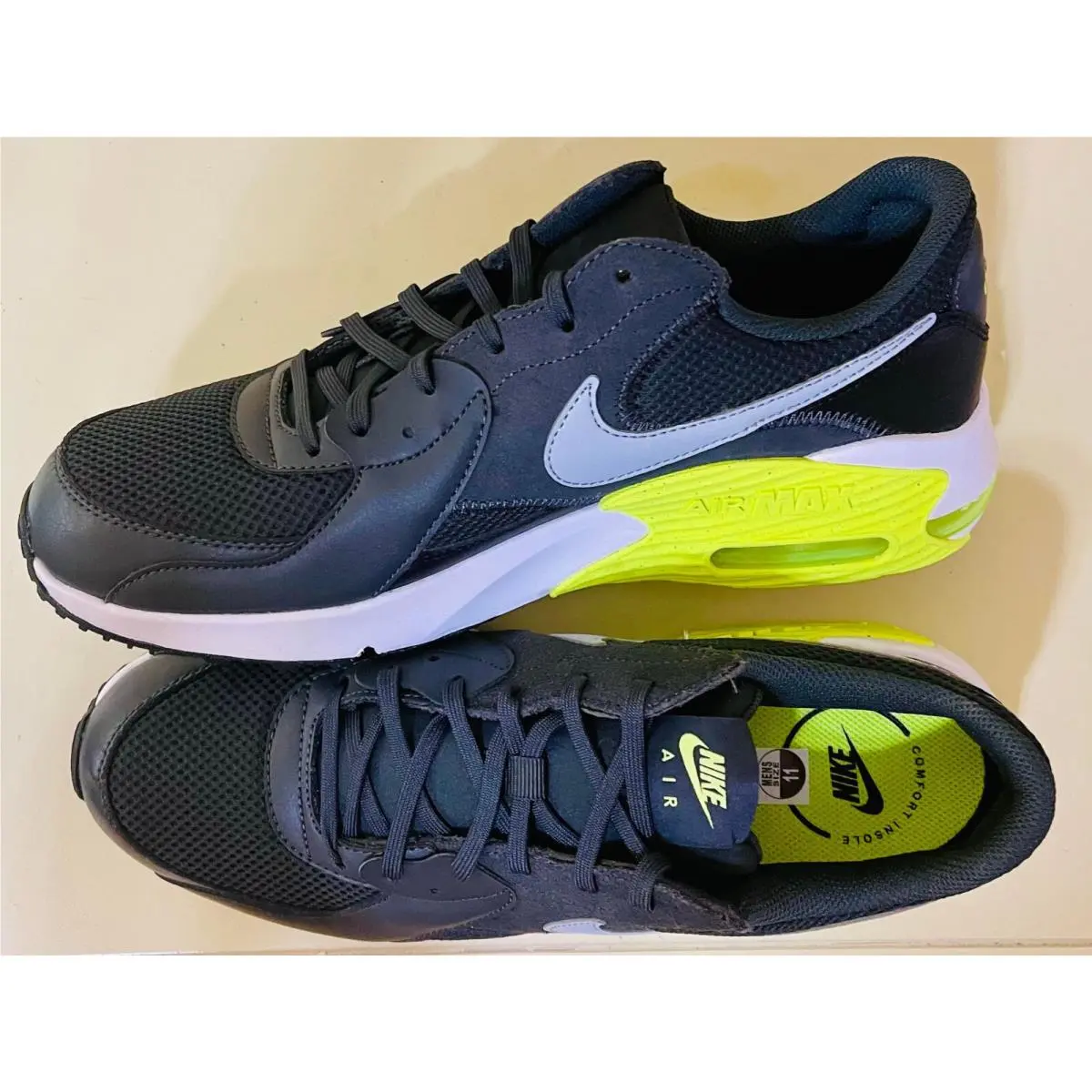 Nike Air Max Excee Men`s 11 Women`s 12.5 Shoes Black Smoke Gray Volt CD4165-016