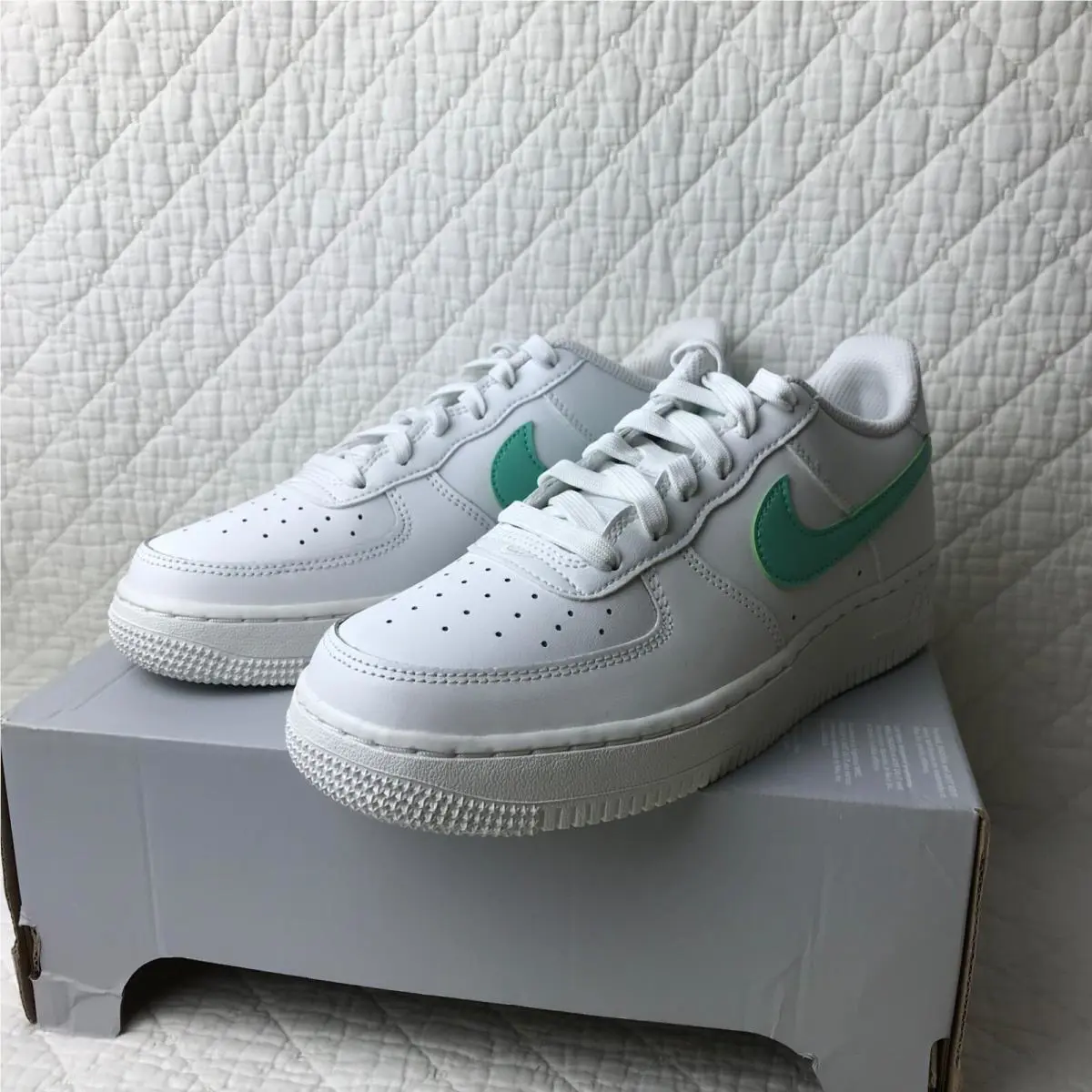 Nike shoes - Nike Air Force 1 GS - DV7762-104 - Summit White/Emerald Rise 8