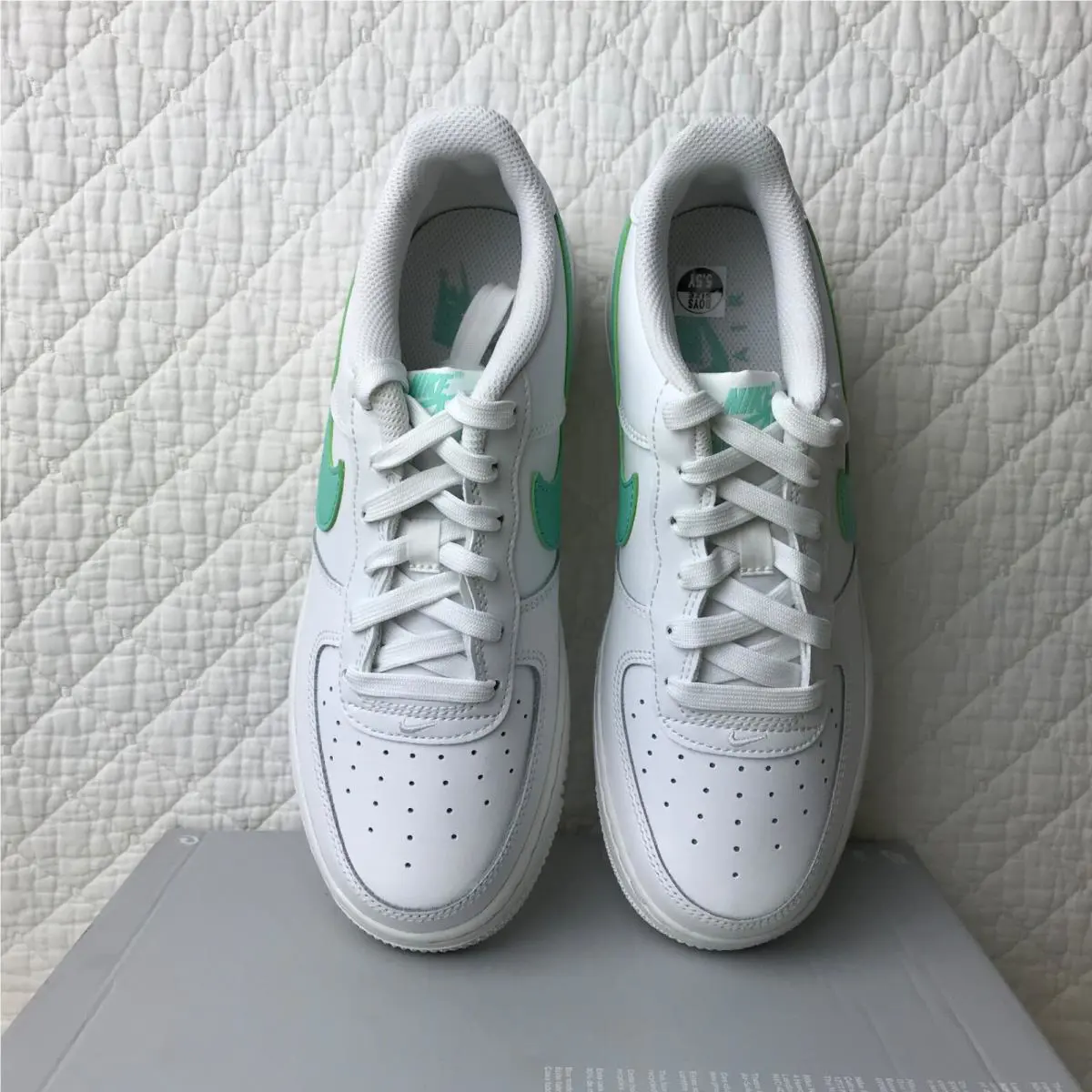 Nike shoes - Nike Air Force 1 GS - DV7762-104 - Summit White/Emerald Rise 9