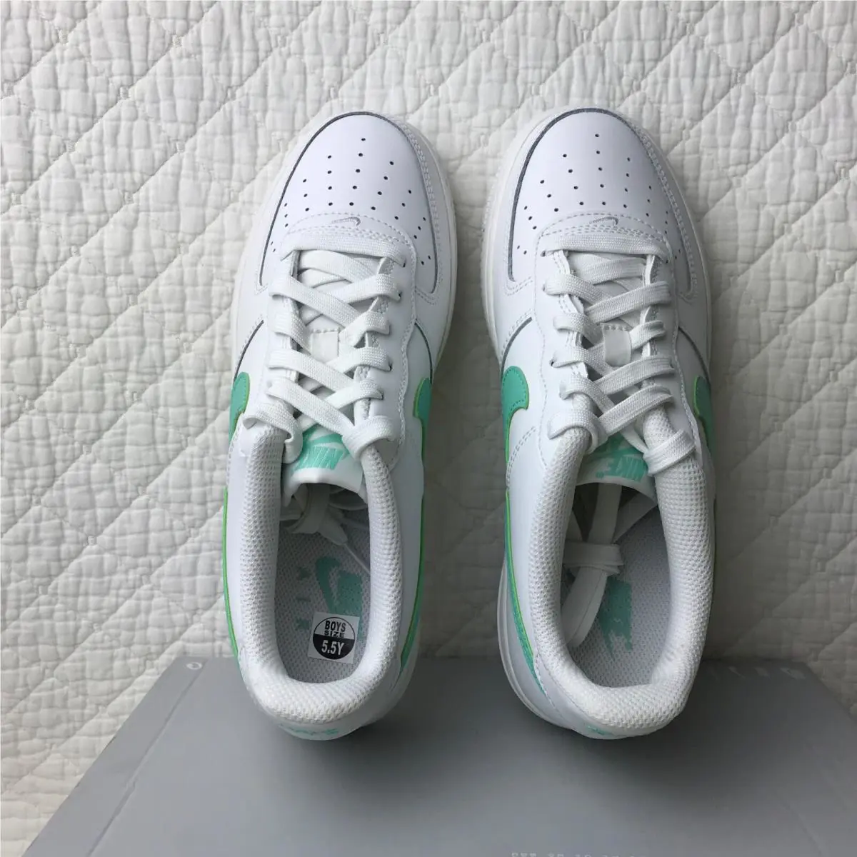 Nike shoes - Nike Air Force 1 GS - DV7762-104 - Summit White/Emerald Rise 10