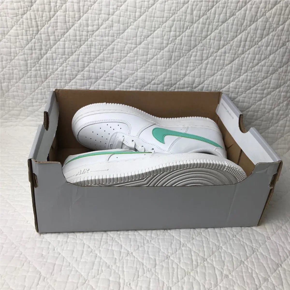 Nike shoes - Nike Air Force 1 GS - DV7762-104 - Summit White/Emerald Rise 11