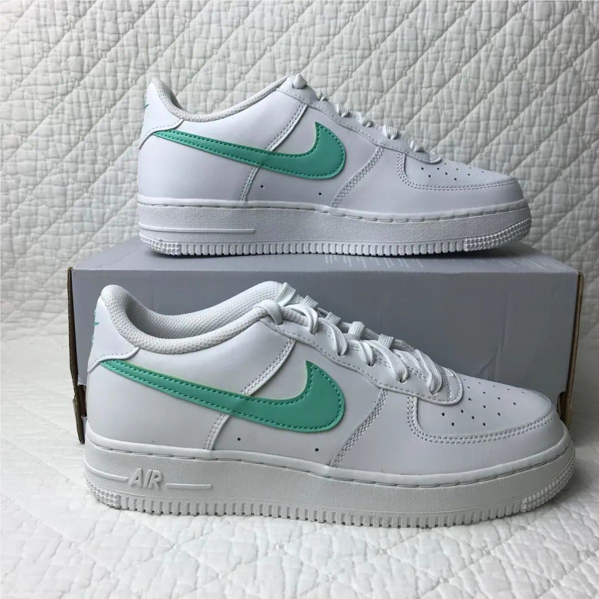 Nike shoes - Nike Air Force 1 GS - DV7762-104 - Summit White/Emerald Rise 0