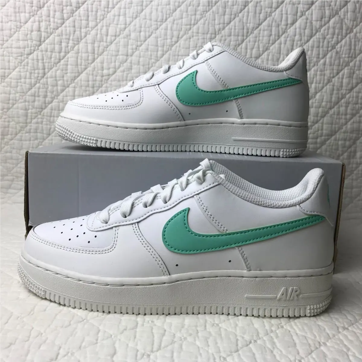 Nike shoes - Nike Air Force 1 GS - DV7762-104 - Summit White/Emerald Rise 1