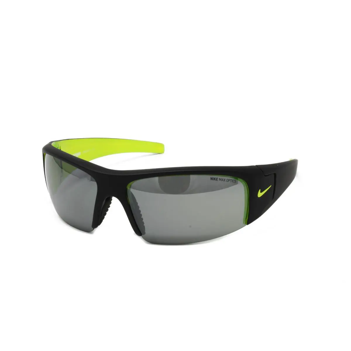 Nike Sunglasses Diverge EV0325 007 Black Volt 64mm Grey Silver Flash Lens - Frame: Black, Lens: Gray