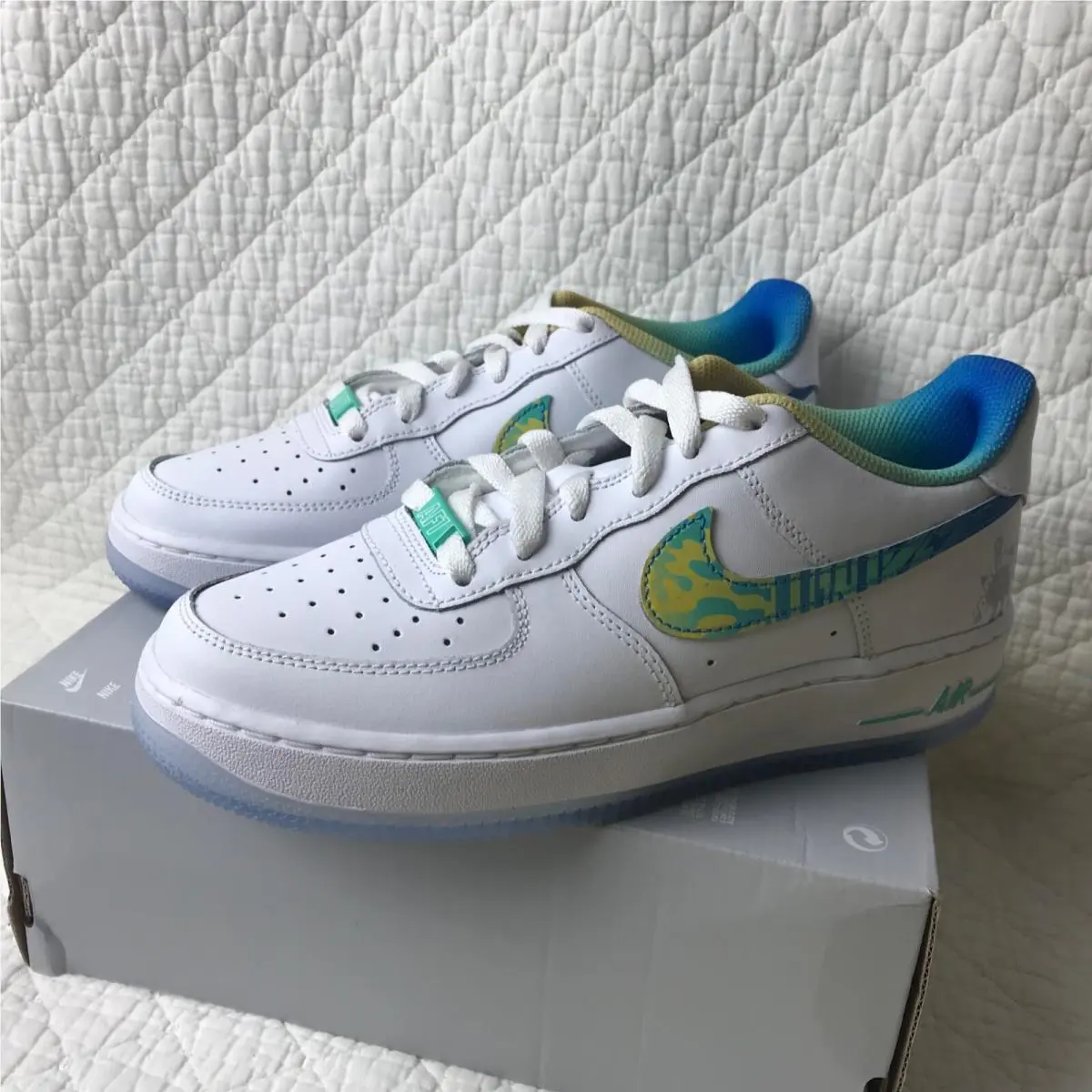 Nike shoes - Nike Air Force 1 LV8 GS - FJ7691-191 - White/Multi-Color-White 5