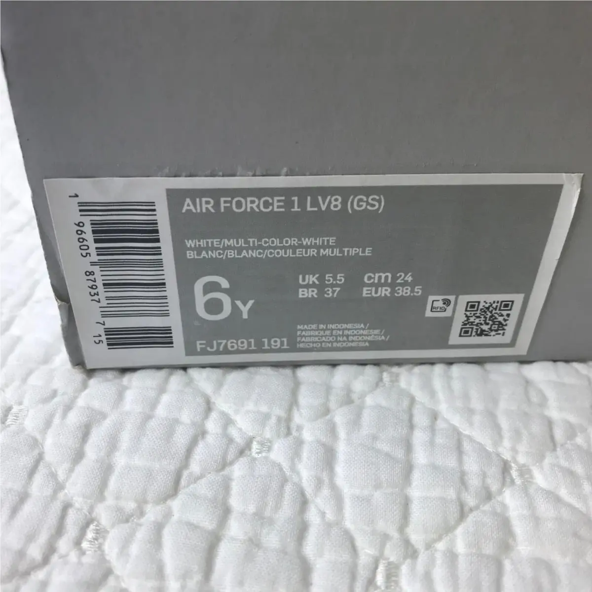 Nike shoes - Nike Air Force 1 LV8 GS - FJ7691-191 - White/Multi-Color-White 9