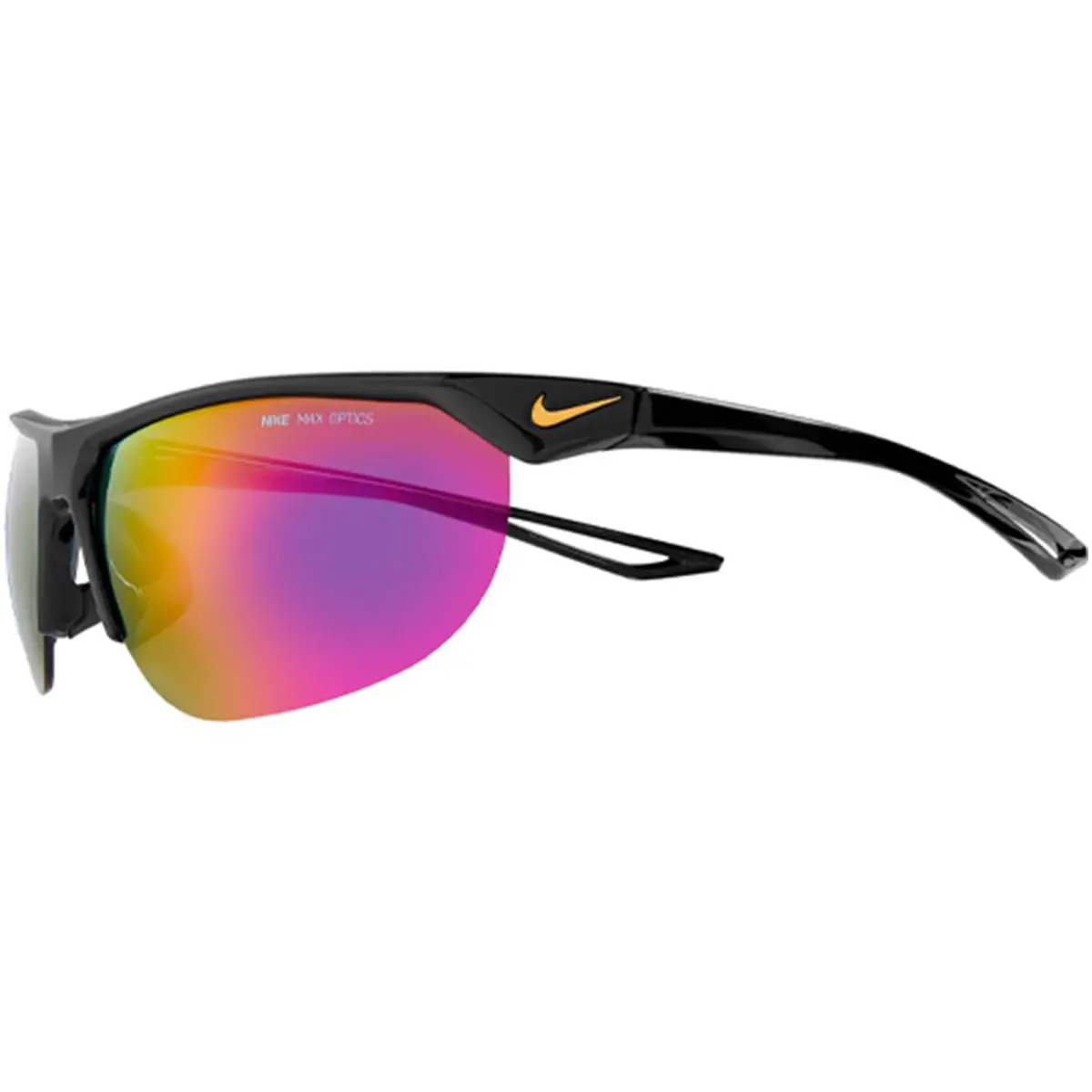 Nike Cross Trainer M Black w Pink Foam Super Pink Mirror Sunglass EV1012 066 - Frame: Black, Lens: Pink