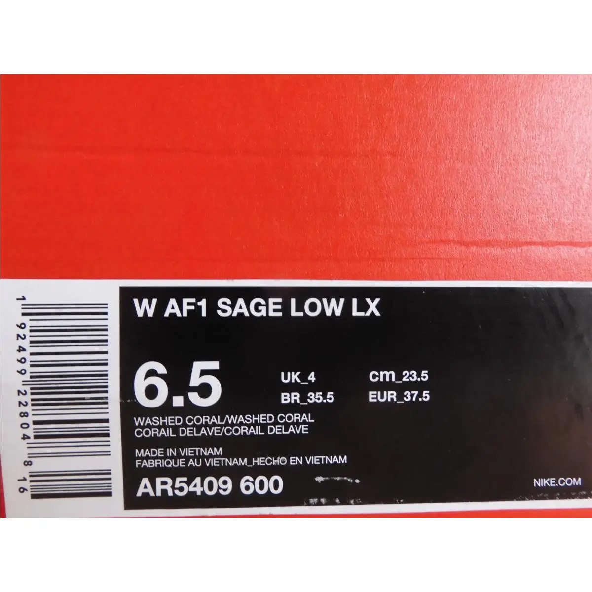 Nike shoes - Air Force 1 Sage Low - AR5409-600 - Pink (UPC: 192499228048) 6