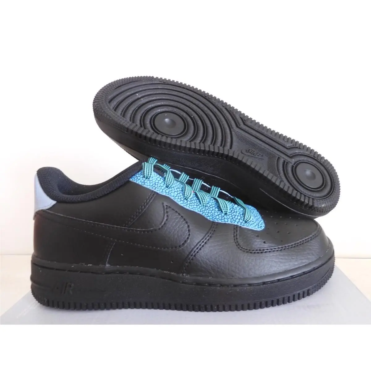 Nike Air Force 1 LV8 4 GS Black-cool Grey-obsidian Mist Sz 5Y CN5715-001
