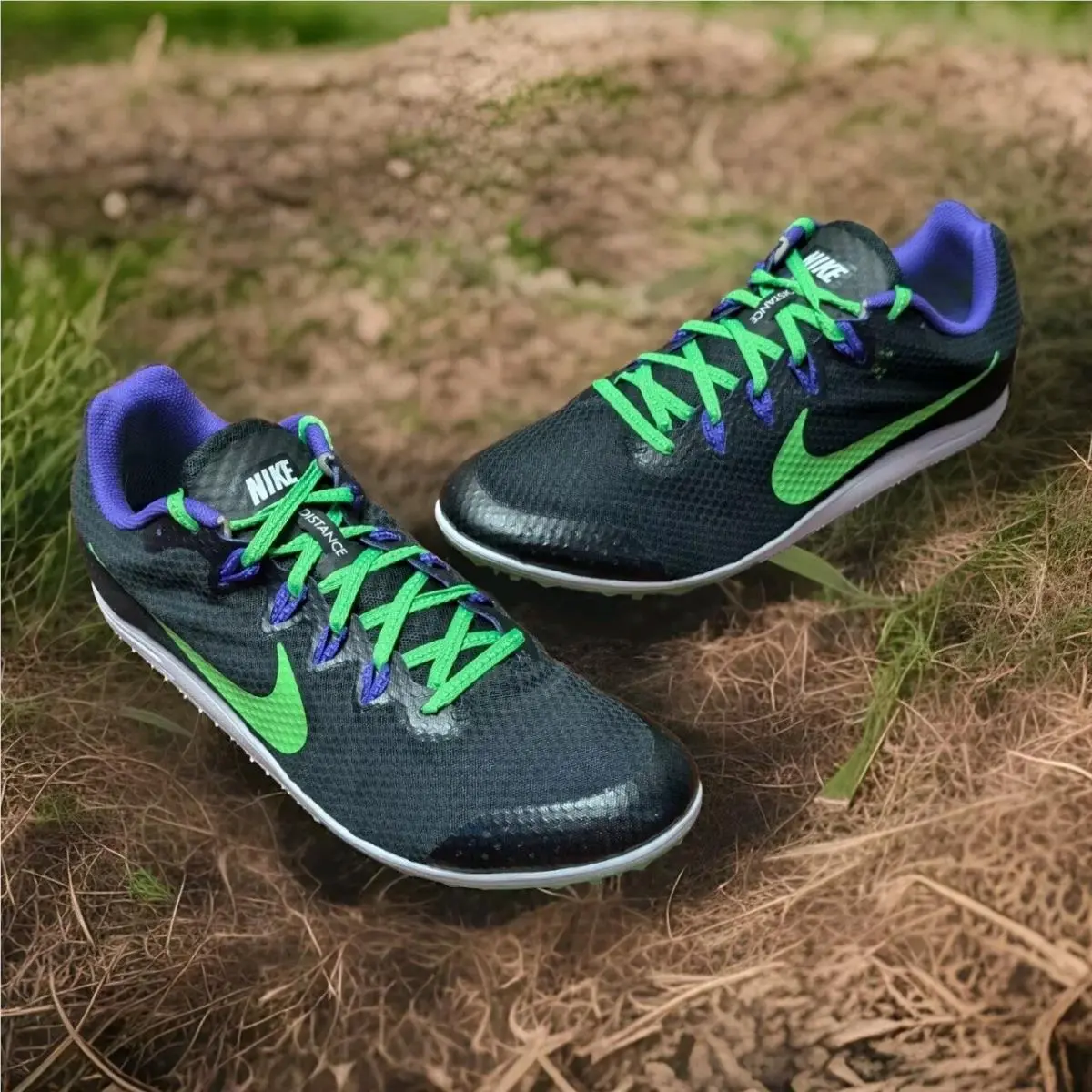 Nike Zoom Rival D 9 Distance Running Spikes Shoes Mens Sz 11.5 Black Purple
