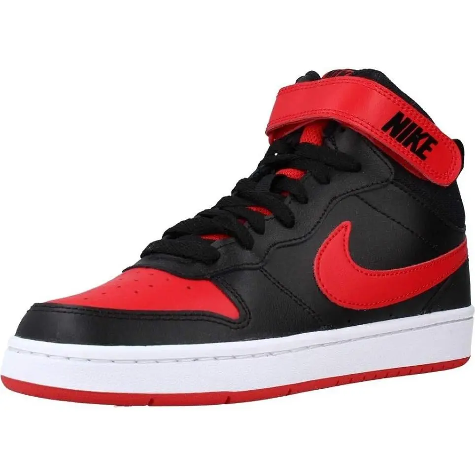 Nike Court Borough Mid 2 Little Kid Sneaker Black/red - Size 10.5 US - Black