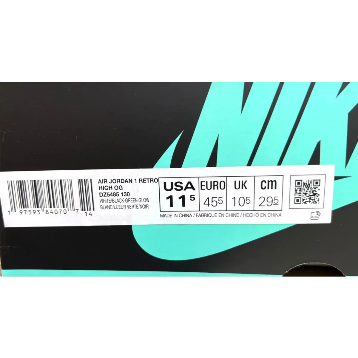 Nike shoes - Air Jordan 1 - Air - DZ5485-130 - Green, Black, White (UPC: 00197593815965) 6